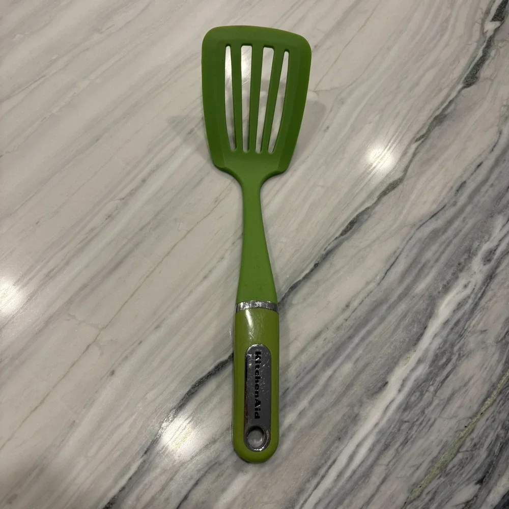 KitchenAid Green Apple Non Stick Heat Resistant Nylon Cooking Slotted Turner